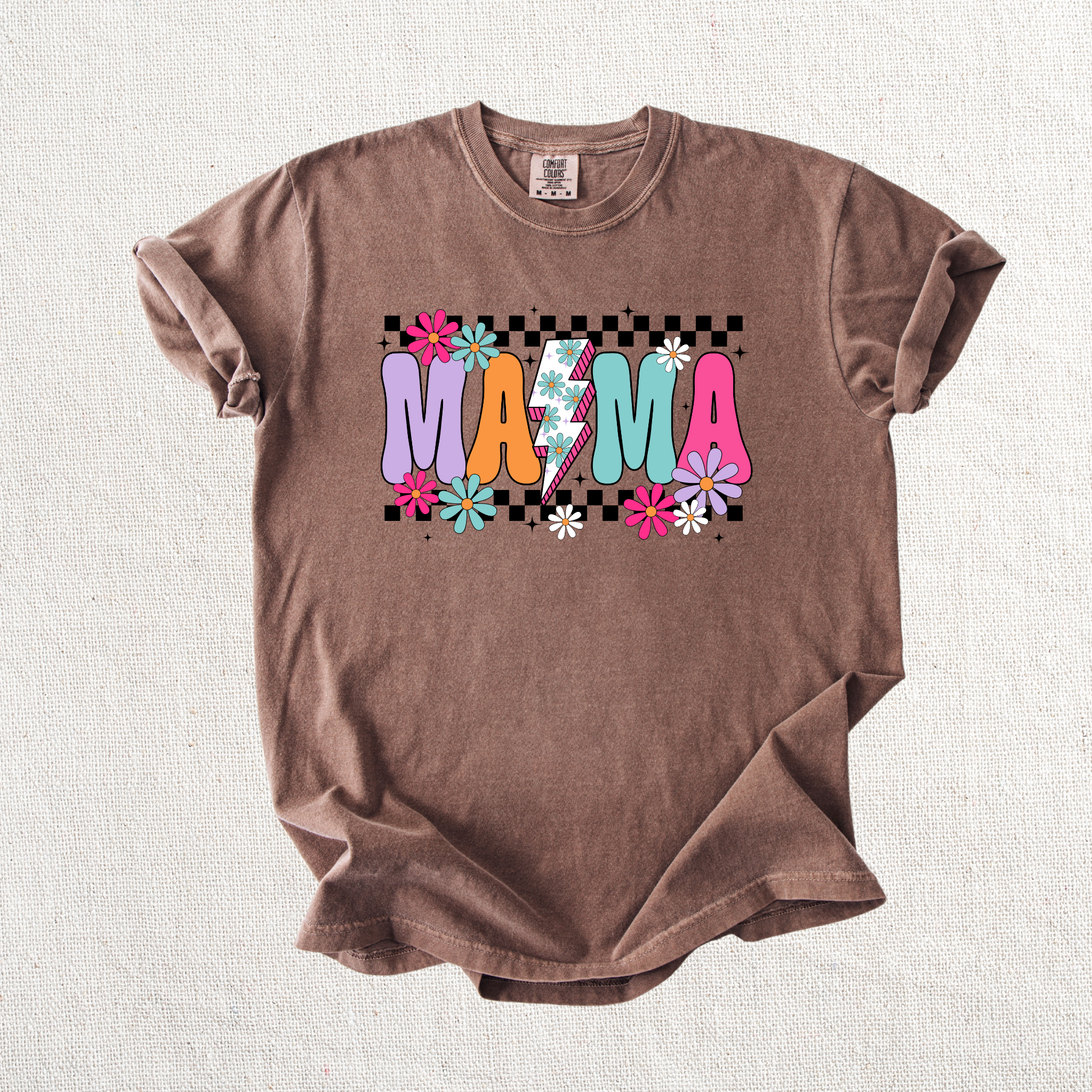 Checkered Groovy Mama Graphic Tee