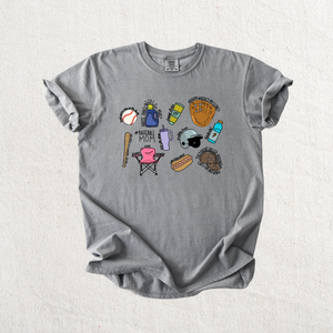 Baseball Collage Mom Graphic Tee