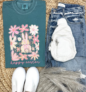 Happy Easter Floral Graphic Tees