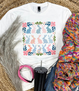 Gingham Bunnies Graphic Tee