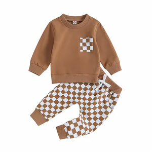 Brown Chex Pocket Lounge Set RTS