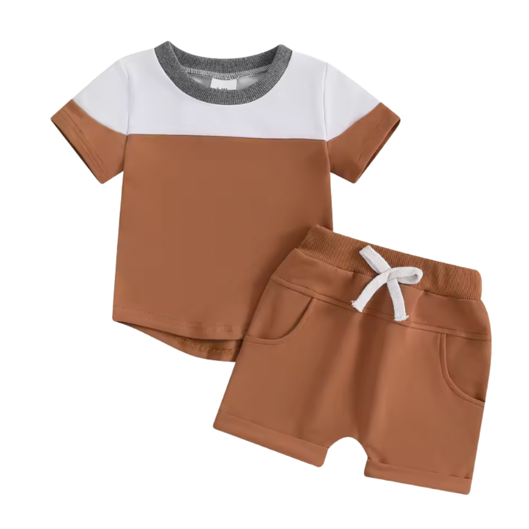 Rust Stripe Short Set rts